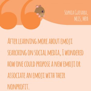 Sophia Guevara NTEN author quote about nonprofits adopting their own emoji