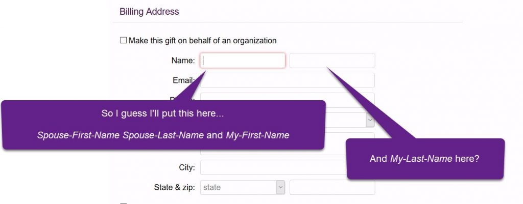 Donation form example 2