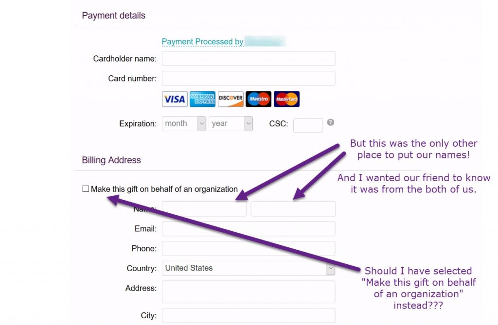 Donation form example 3